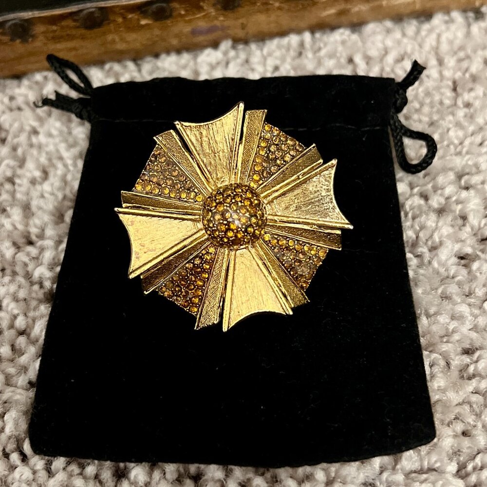 Cc Skye Amber Gold Adjustable Statement Ring - image 1